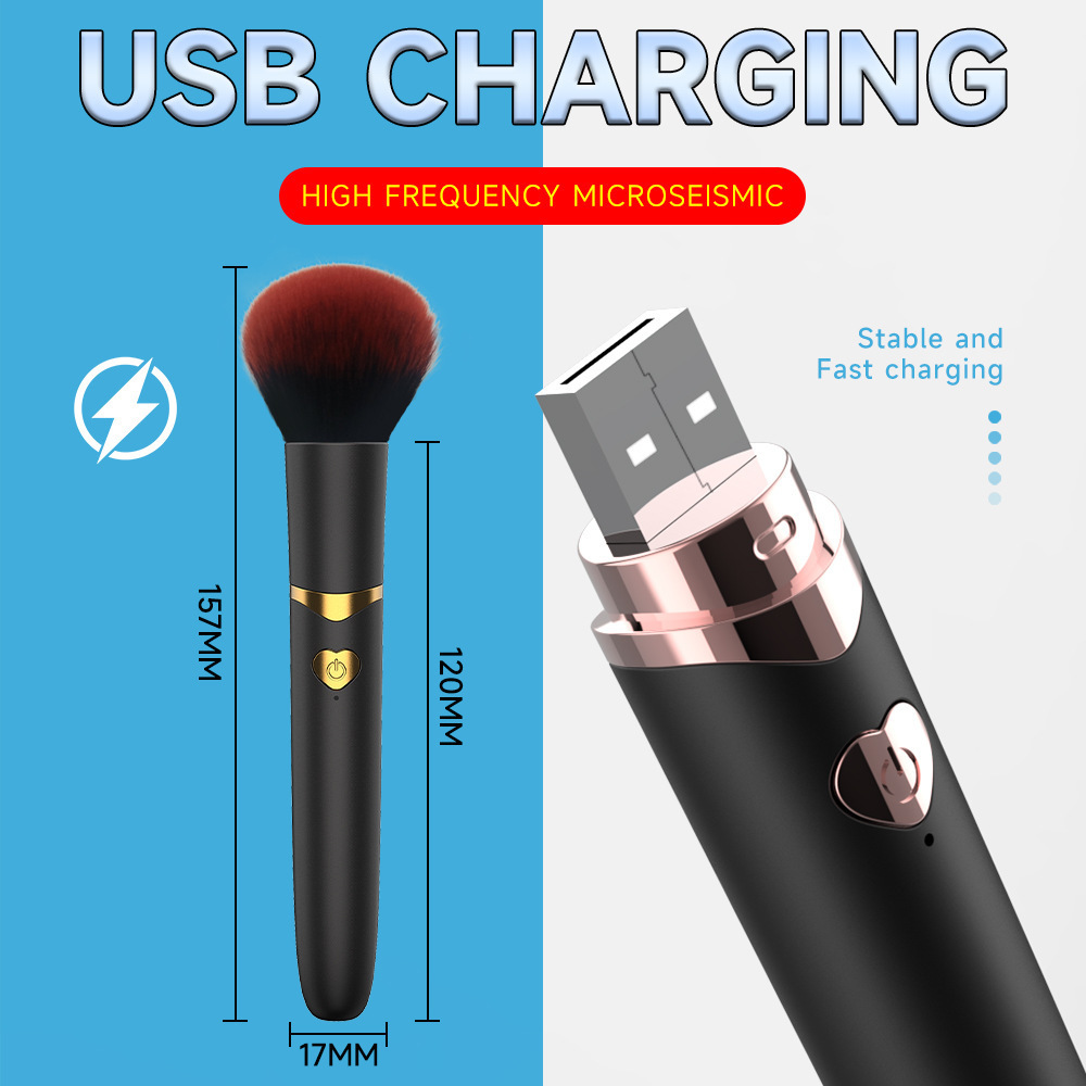 Bestseller: Make-up-Vibrator mit starker Vibration, Puderpinsel, weiblicher Masturbator, Mini-Dildo für Erwachsene_voghion.com