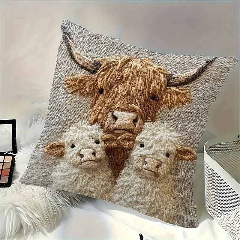 Pillow, plush pillowcase, cute sofa with animals, (Cross-border trading)