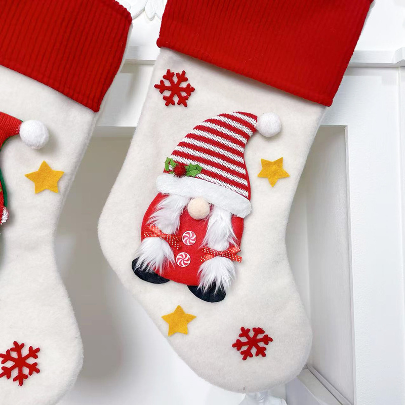 国境を越えた新しい小人無顔老人クリスマス靴下クリスマスツリーペンダントクリスマスプレゼント袋シーンはキャンディー靴下を飾る|undefined