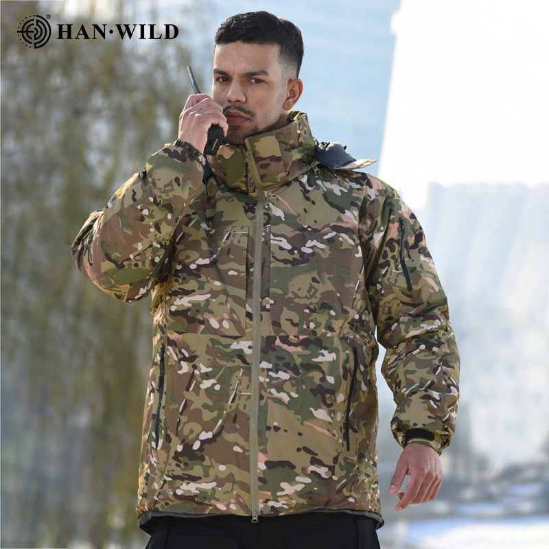 Hanye Outdoor Sports Tactical down Jacket Men's Camouflage down Jacket Coat Cold-Proof Warm Combat Cotton Jacket