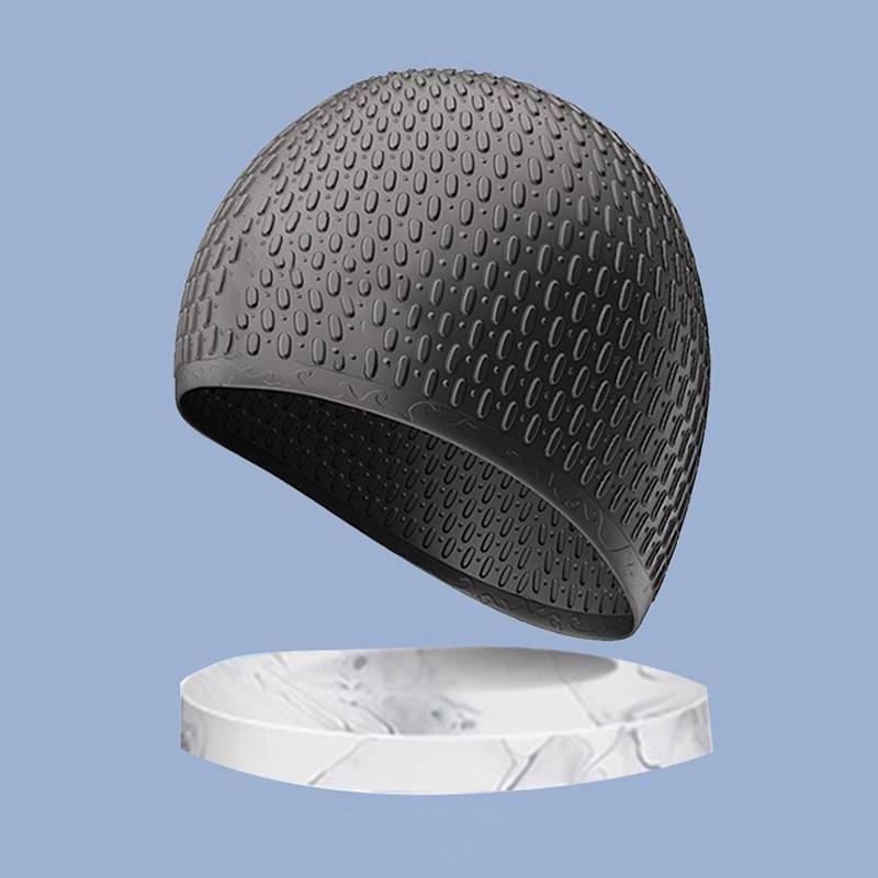 gorra de natación de silicona para mujeres adultas gorra de goteo de agua gorra de natación burbuja gorra de natación superelástica impermeable orejas cabello largo