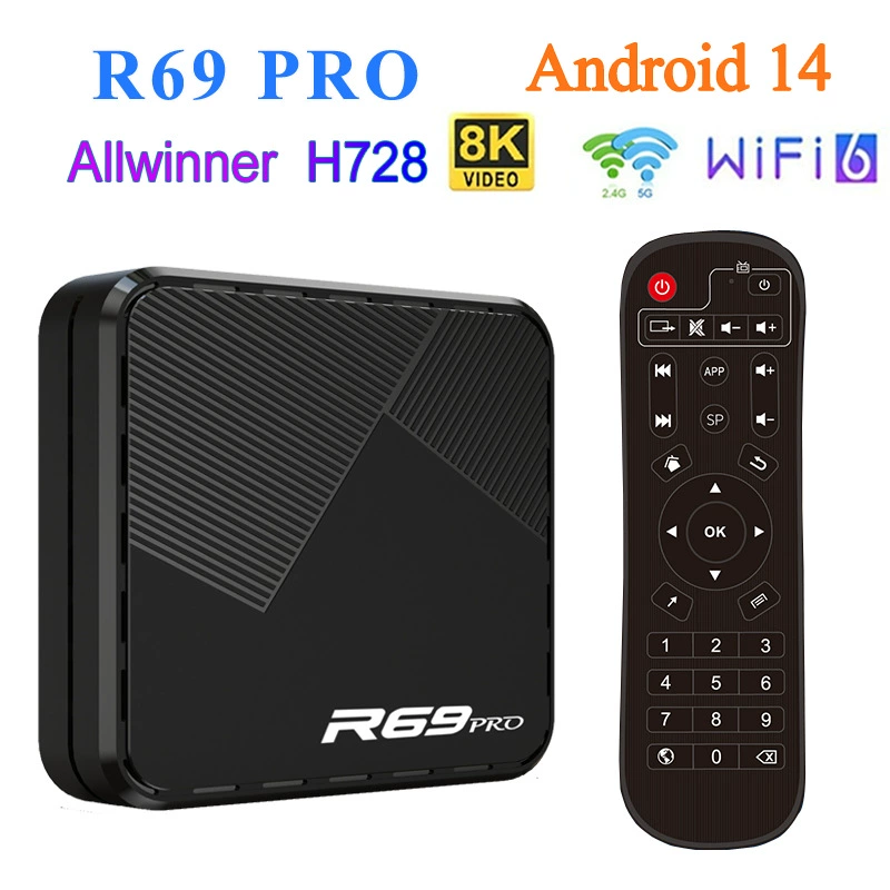 За пределами границ набор IPTV- коробка H728 Android 14 ТВ-бокс 8K HD Bluetooth ТВ-бокс оптом