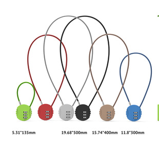 Long Size Round Wire Rope Password Lock Dormitory Goodies Backpack School Bag Trolley Case Padlock Multiple Lengths 01U