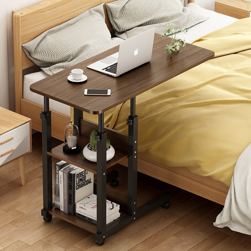 Bedside Table for Dormitory, Simple Bed Computer Desk, Lazy Table for Home Use, Easy-To-Move and Adjustable Small Table for Bedroom, Suitable for Students