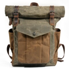 レトロクレイジーホーススキンバッグ新しいアウトドアトラベルバッグカジュアルバックパックメンズバックパックオイルワックスキャンバスバッグコンピュータバッグ