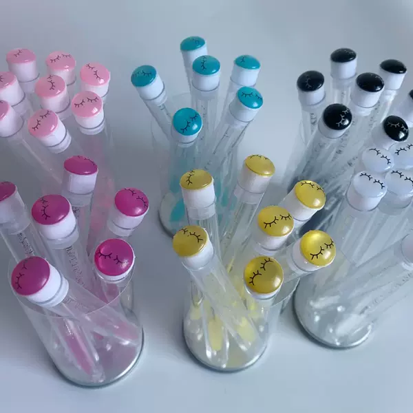 Wholesale smiley face tube mounted with drill eyelash brush disposable crystal rod eyelash brush eyebrow comb grafting eyelash makeup tools