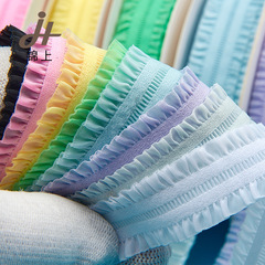 2cm lace orchid edge trim elastic band Korean style pleated lotus leaf edge wedding dress edge DIY handmade decoration