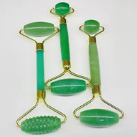 Камень Natural Stone Green Dongling двухголовый ролик массажер для лица толкает палку красоты для всего тела Многофункциональный ролик