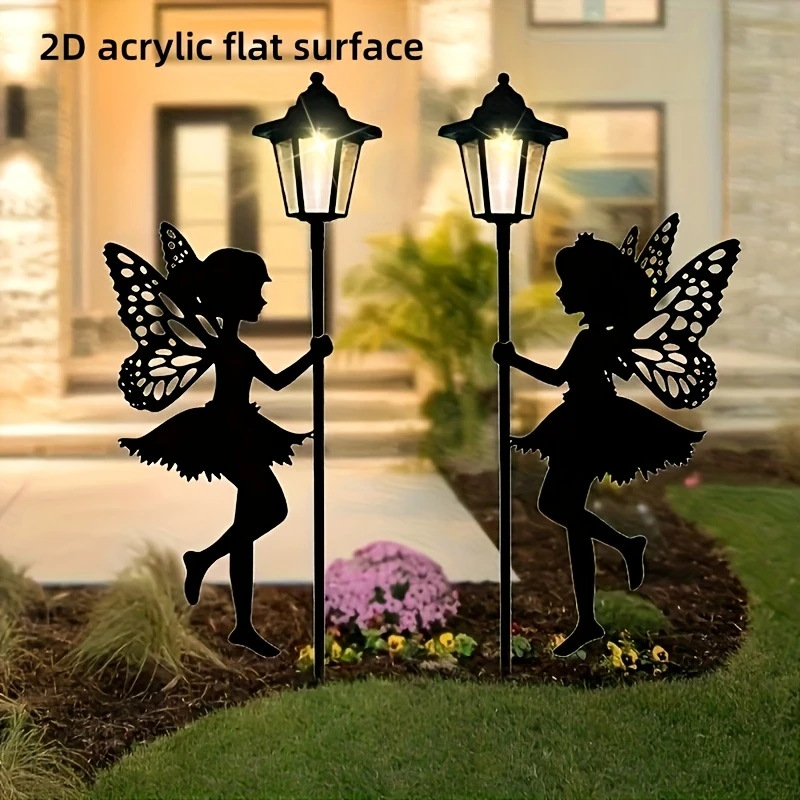 跨境户外防水草坪剪影铁艺地插花仙子庭院花园景观庭院装饰