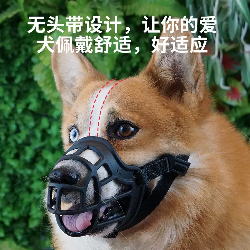 狗狗嘴套无头带亚马逊可喝水柔软防咬防叫透气多国跨境出口厂家