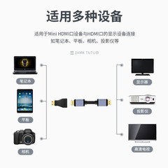 Mini HDMI to HDMI adapter, male to female, large to small high-definition extension, micro HDMI to connector