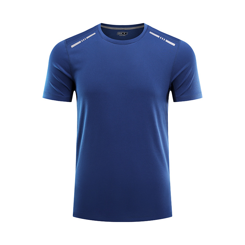 Ag de alta gama antibacteriano desodorante sudor absorción cuello redondo camiseta de publicidad deportiva reflectante de manga corta camiseta de secado rápido camiseta personalizada