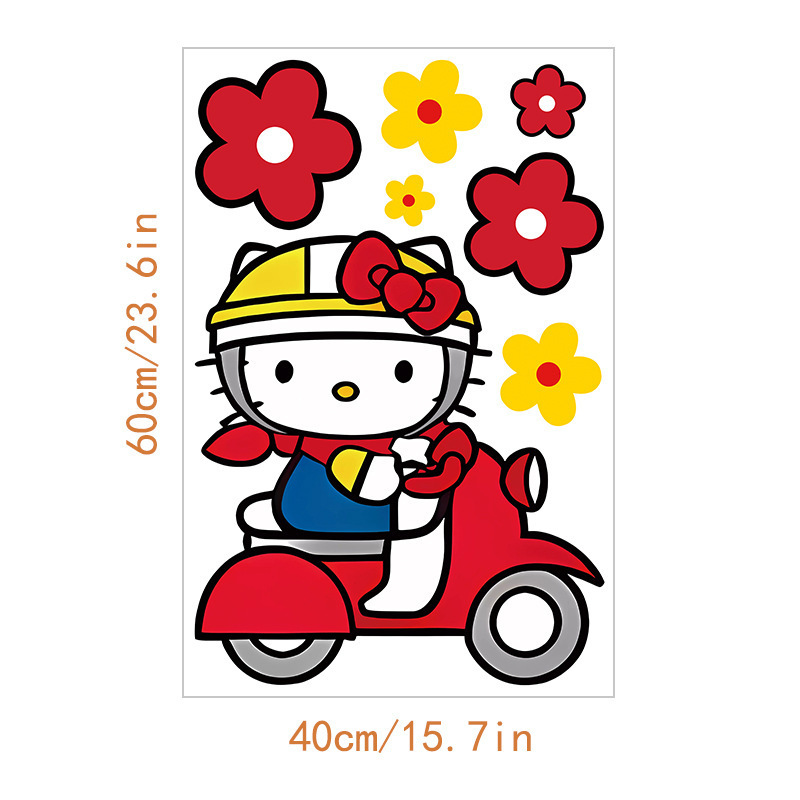 跨境外贸HelloKitty儿童房可爱墙贴小女孩卧室贴纸幼儿园卡通贴画|undefined
