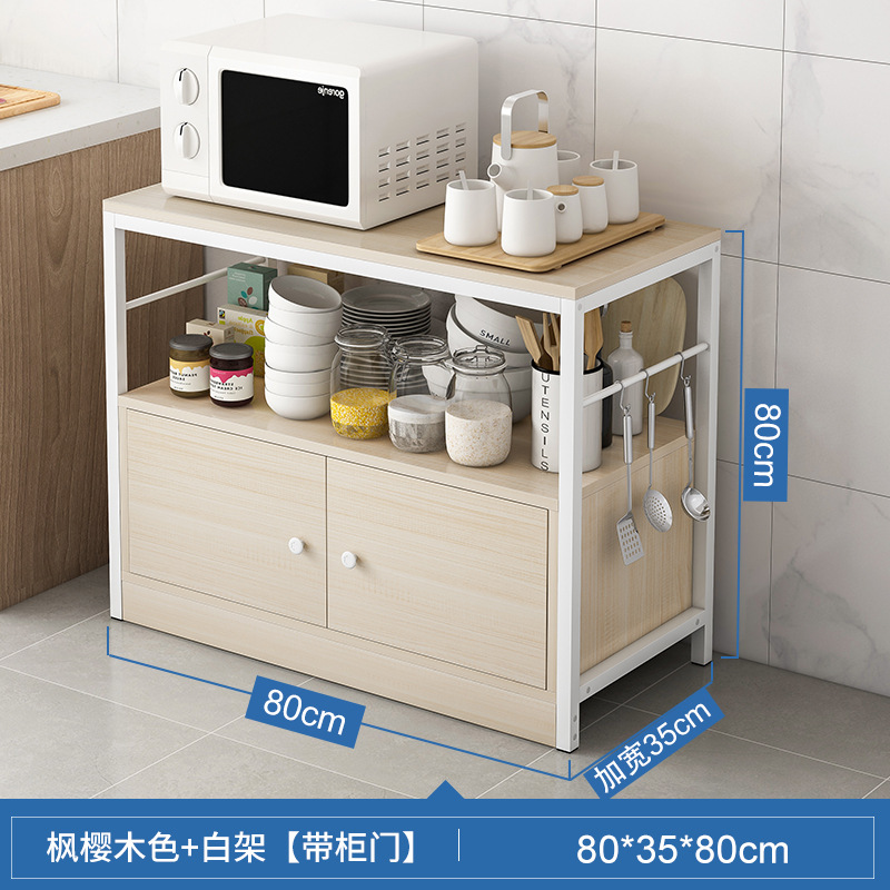 Cocina microondas rack de almacenamiento de suelo hogar multi-capa estante condimento armario de almacenamiento estante de la olla