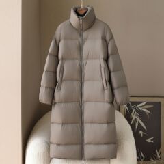 少量服饰海宁90%鸭绒羽绒服2025秋冬季新款女士过膝长款防寒外套