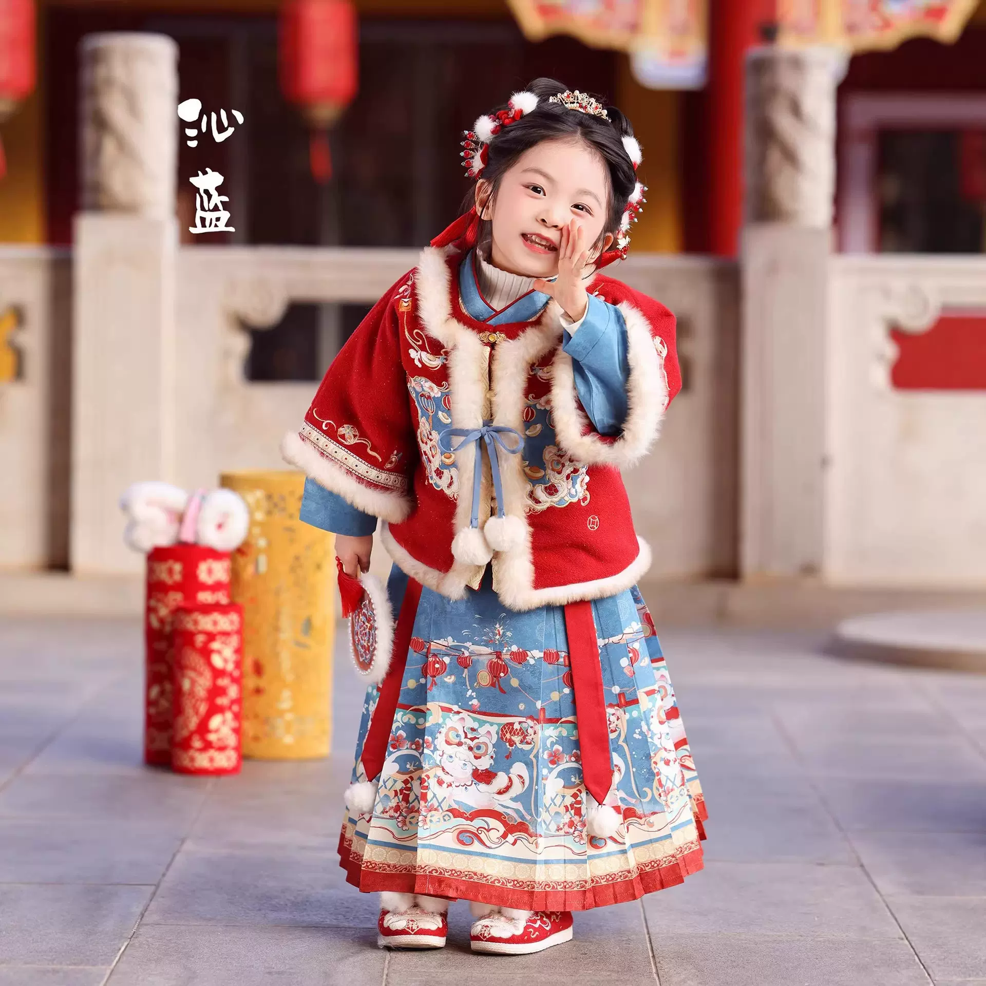 汉服女童2026冬季新款小女孩明制中国风古装女宝宝喜庆过年拜年服