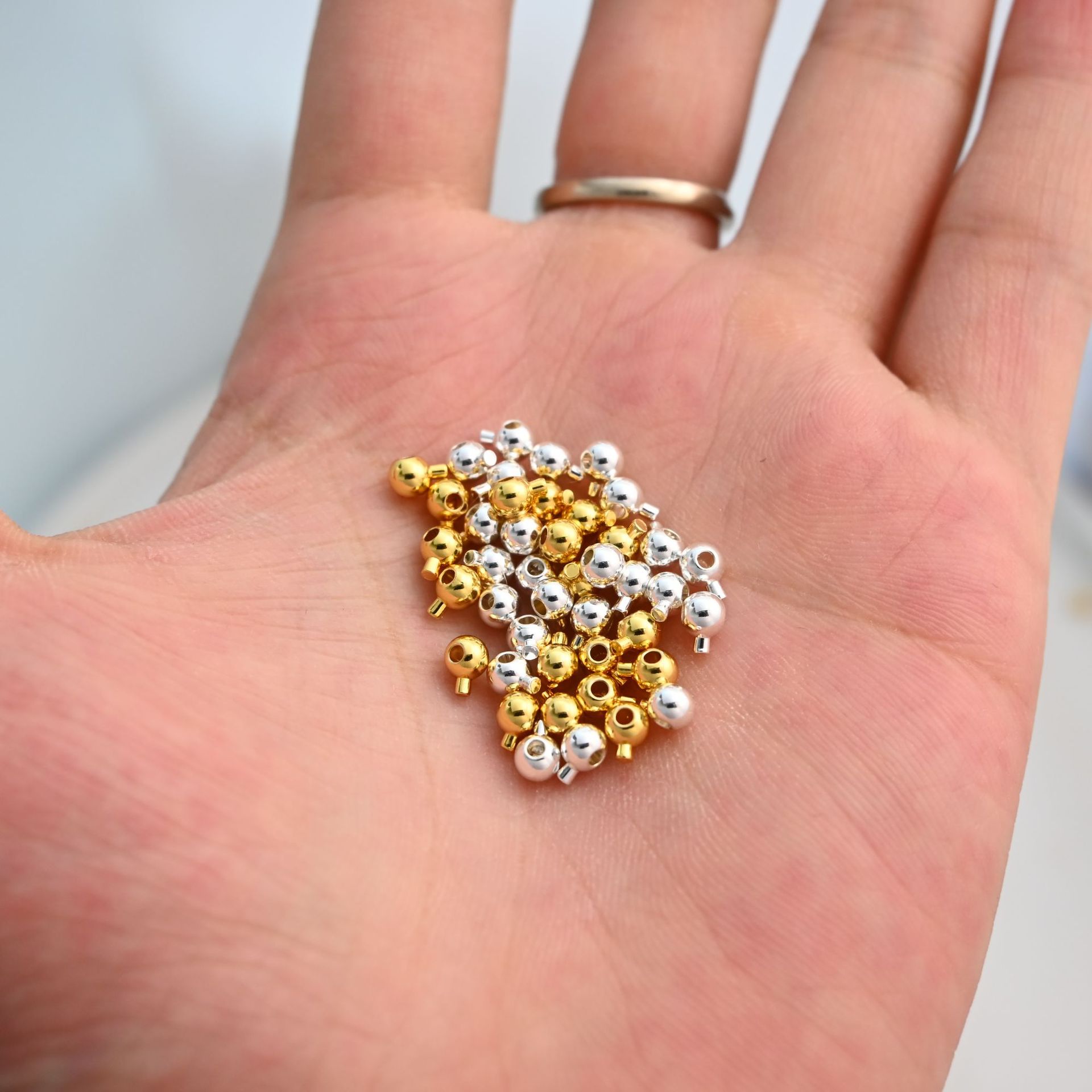 18K Gold-Plated Copper High Color Retention Pressure Cooker End Cap Handmade Beading DIY Accessories Positioning Beads Wholesale