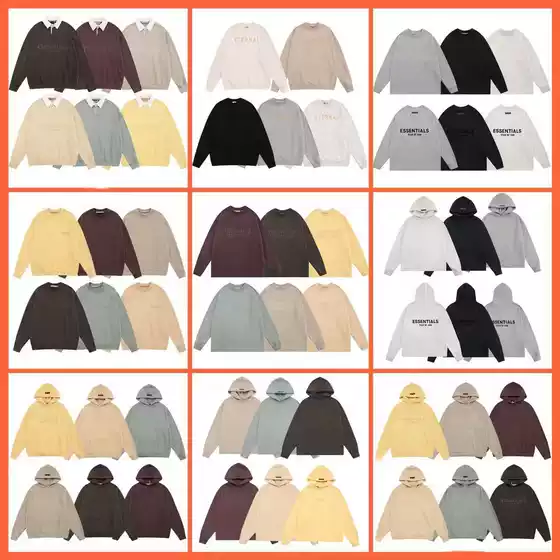 Cross-Border Fog Icon Multi-Thread Label Letter Hooded Sweatshirt High Street Casual Men and Women Couple Hoodie Ins Pants
