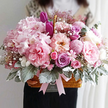 手提花篮生日鲜花速递同城北京上海深圳长沙成都广州重庆花店送花