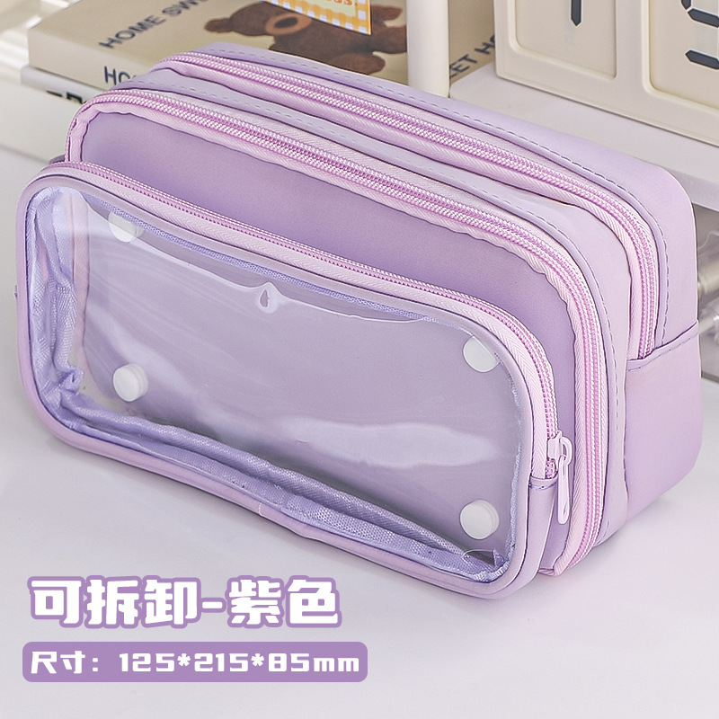 Nueva bolsa de lápices transparente estilo ins bolsa de dolor bolsa de lápiz de material de bricolaje bolsa de papelería de diez capas de gran capacidad para personas de nicho