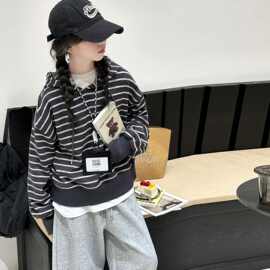 女童春秋套装2025新款女中大童秋季韩系休闲卫衣儿童运动两件套潮