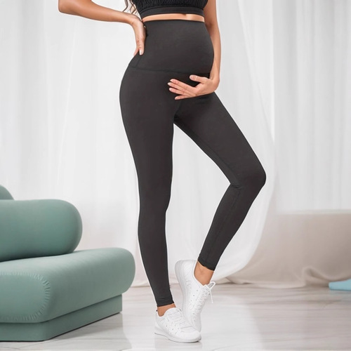 Maternity pants, solid color wide waist belly support sports tight pants