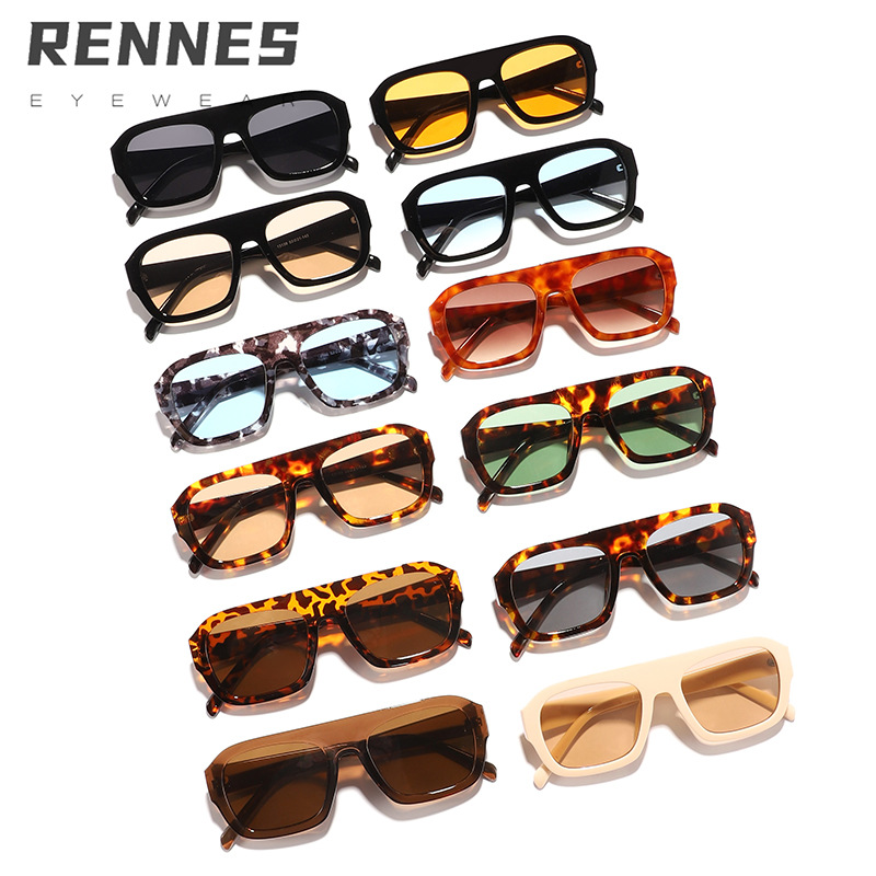 2024 Gafas de sol de montura de piloto de una sola viga simples de alta gama transfronterizas