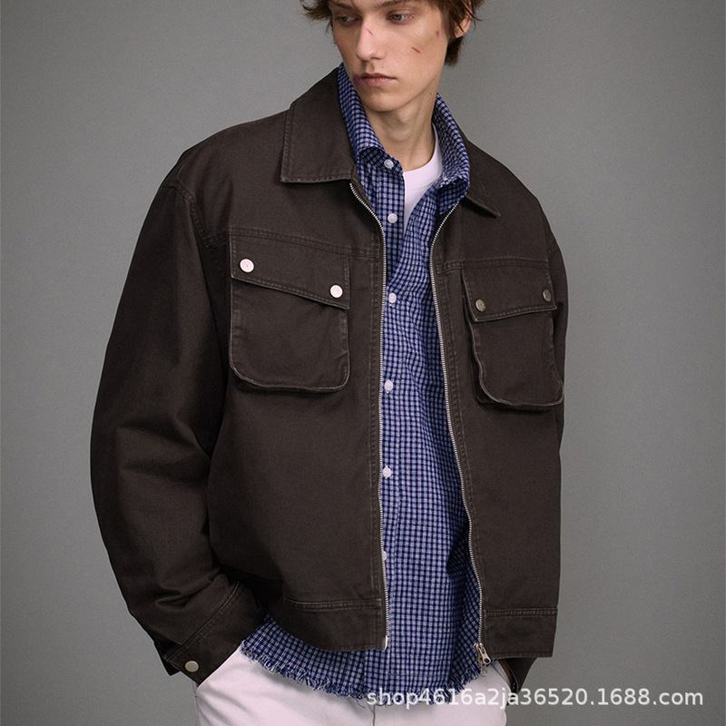 CATTEE Men's American Style Retro Casual Jacket 2025 Spring and Autumn New Loose Simple Fashion Jacket for Men