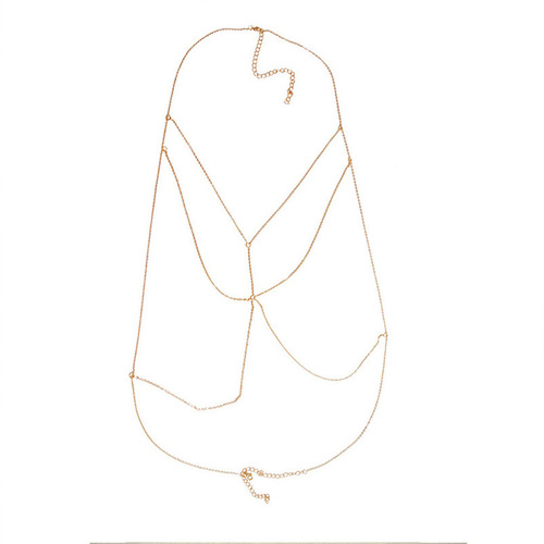 Chain jewelry European and American foreign trade hot-selling jewelry sexy simple cross body chain one-piece chain factory direct sales wholesale