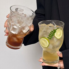 大衆レトロ広口グラスアイスアメリカンコーヒーカップ大容量ソーダバブルカップ飲料カップフルーツカップ