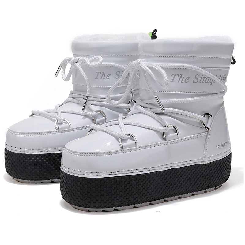 Distribución de invierno para padres y niños arena marrón botas de esquí transfronterizas calientes antideslizantes engrosadas botas de nieve de tubo medio image 15