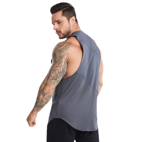 Cross-border loose plus-size men's summer sleeveless fitness top sweat-proof training running quick-dry vest
