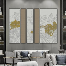 天上宫阙新中式酒店包间装饰画立体浮雕肌理组合壁画中式工装挂画
