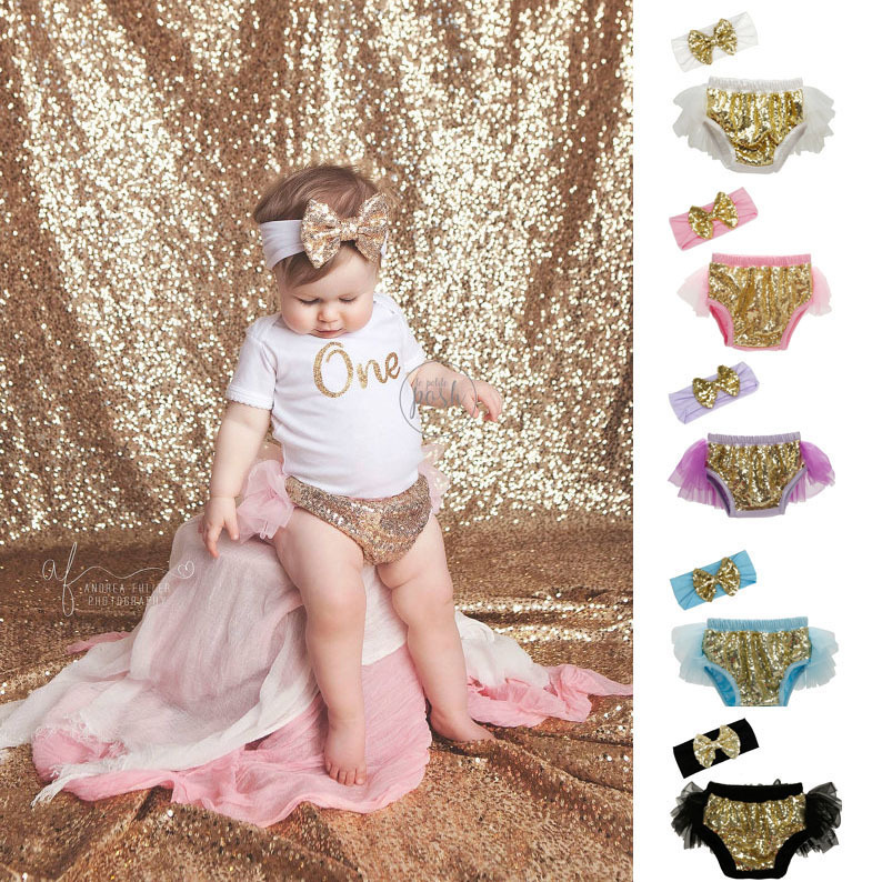 17 Styles of Baby Headbands, European and American Foreign Trade Children's Clothing, Baby Pure Cotton Lining, Mesh Sequin Short Set Pants Bloomers 17 Styles of Baby Headbands, European and American Foreign Trade Children's Clothing, Baby Pure Cotton Lining, Mesh Sequin Short Set Pants Bloomers
