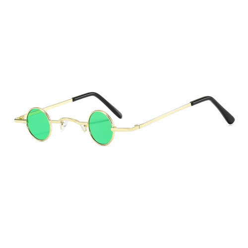 Retro hip-hop round ultra-small frame sunglasses men's and women's frame ins internet celebrity same style personalized small round frame metal sunglasses