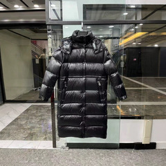 新款M蒙口家女士中长款连帽羽绒服加厚时尚休闲保暖外套外贸原单