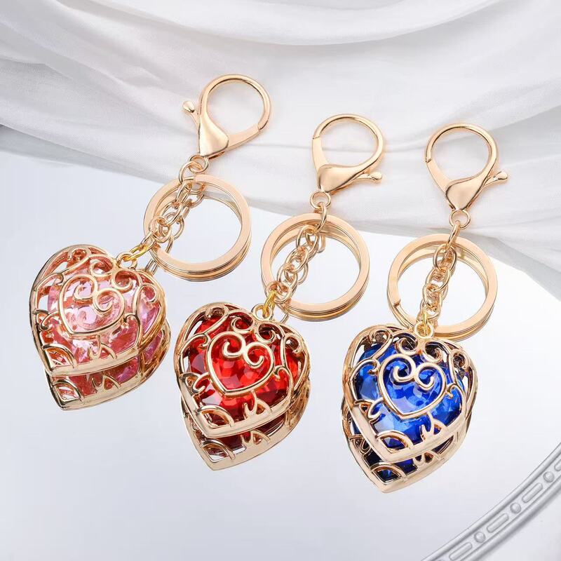 AliExpress Amazon New Arrival The Legend of Zelda Hollow Love Crystal Necklace Fashion Bag Keychain