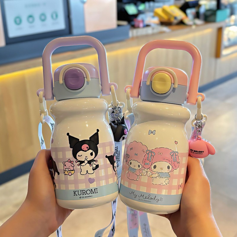 三丽鸥可爱儿童保温杯2025新款大容量手提水壶女生双饮吸管杯防摔|undefined