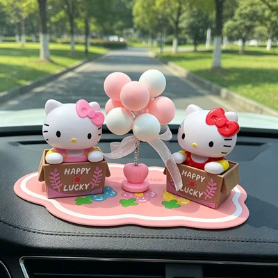 Car ornaments, ornaments new creative cute - pink-cat-red-cat-balloon-pink-anti-slip-mat