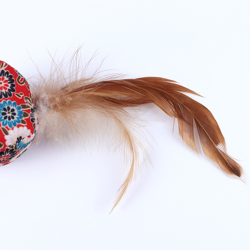 Calico feather shuttlecock cat chewing toy self-stimulating artifact efficient automatic cat teasing factory direct selling pet toy