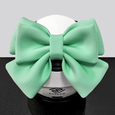 Motosiklet dəbilqələri – Helmet, Electric Vehicle, Female - one-size-fits-all-fruit-green-double-layer-luxury-bow-velcro