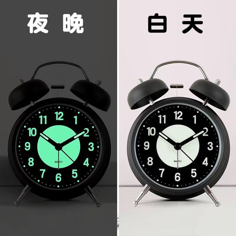 学生向けの特大チャイム目覚まし時計、大音量の金属製のインターネット有名人の寝室のミュート充電式チャイム|undefined