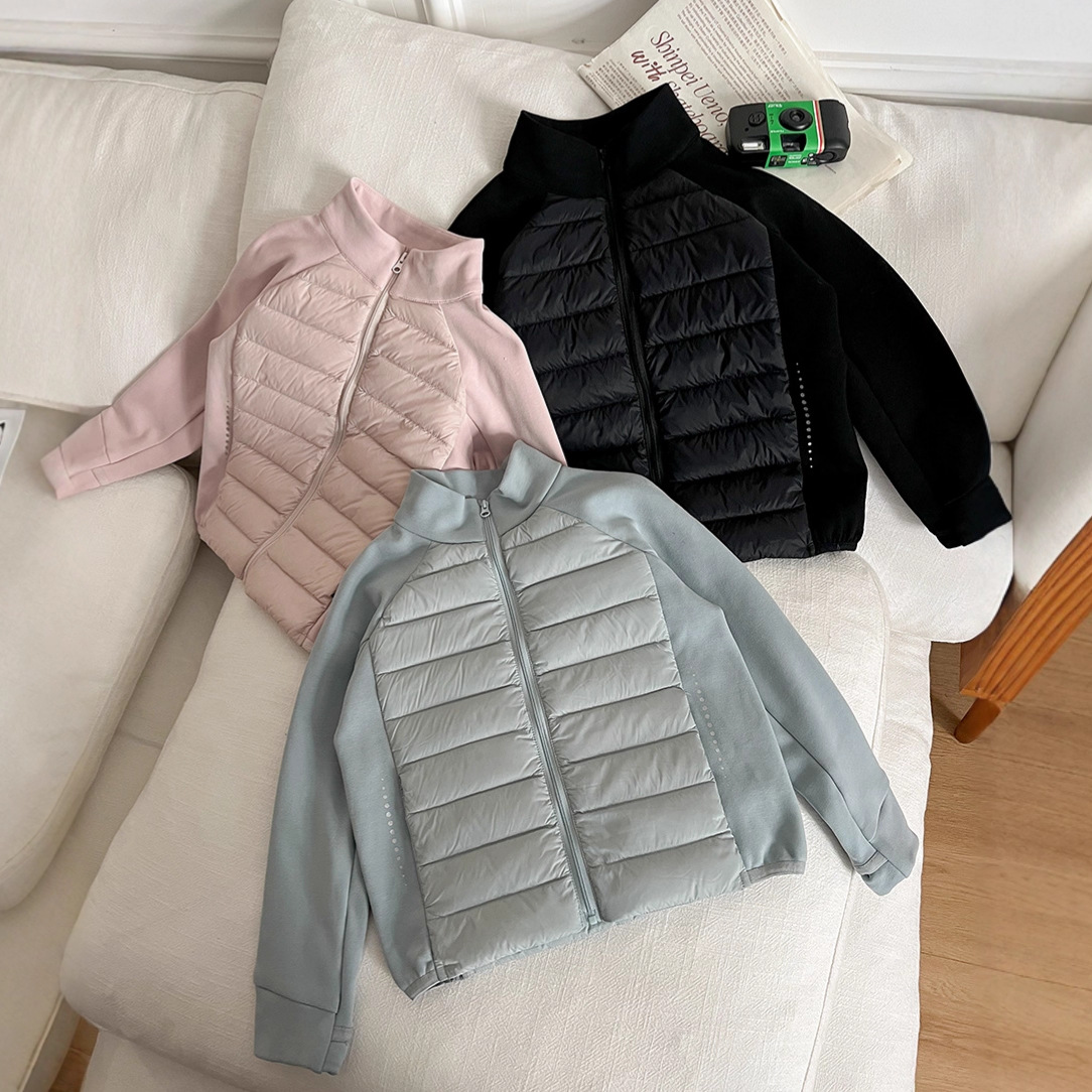 可溯源新国标90白鸭绒外套5A抗菌发热爱丽丝绒拼接羽绒服内搭神器