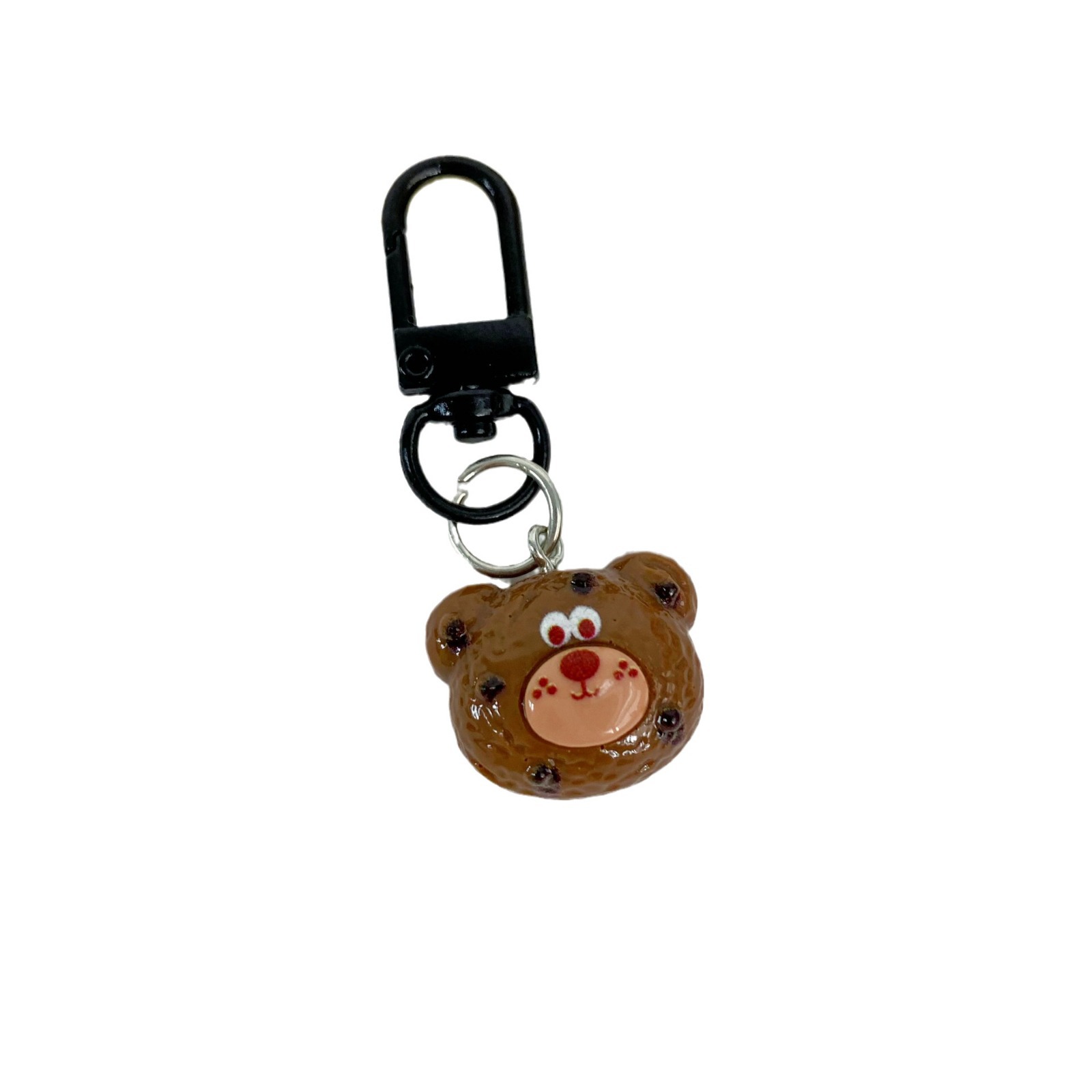 Portachiavi a forma di biscotto con testa d'orso, grazioso ciondolo per studenti, squisito e creativo, accessorio regalo per il migliore amico, ornamento da appendere._voghion.com