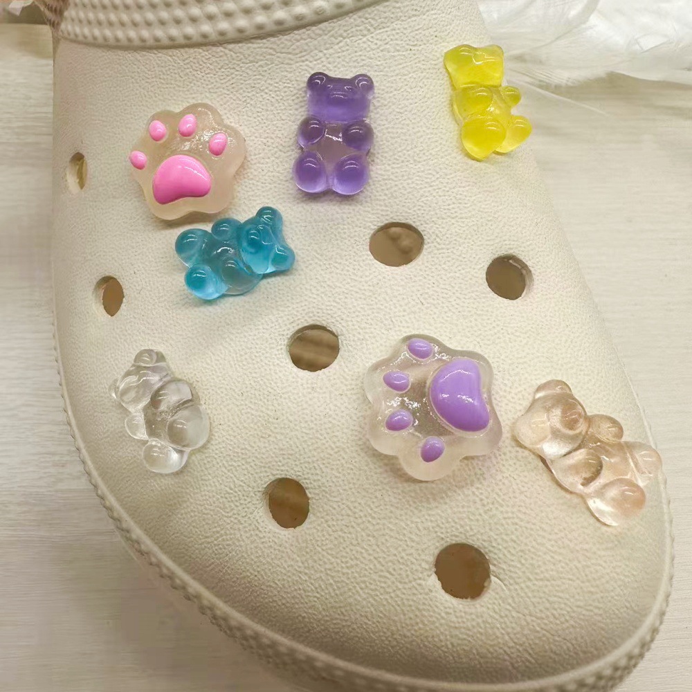AB color adorable oso guía guía zapatos guía huellas de oso guía guía zapatillas guía guía di accesorios botones