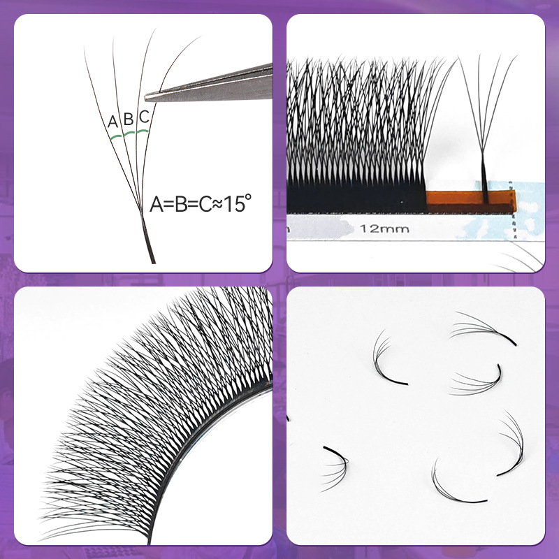 Fábrica estrecha boca pequeña tetrafolia 4D ultra suave no dispersar raíces transfronterizas estética injerto especial pestañas falsas