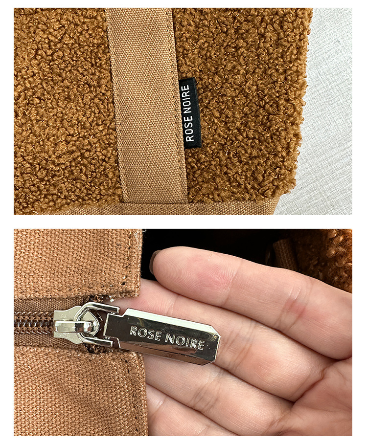 Teddy Velvet Handbag For Women Japan Lotte High-end Plush Bag Bento Bag Handbag Single Shoulder Diagonal Cross Women's Bag Handbag_voghion.com