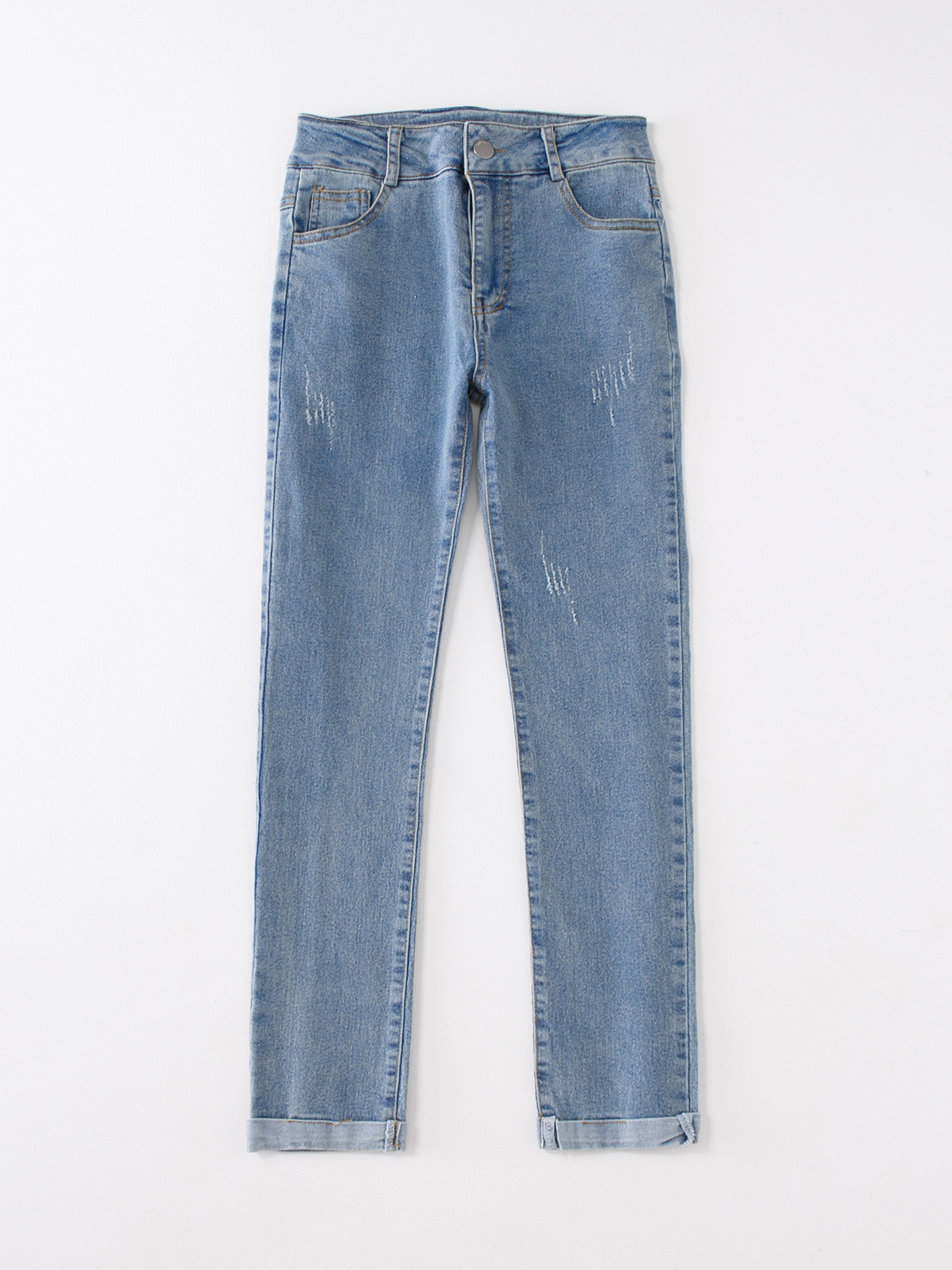 Эластичные джинсы с молнией, европейский стиль, детская одежда, на молнии, в обтяжку