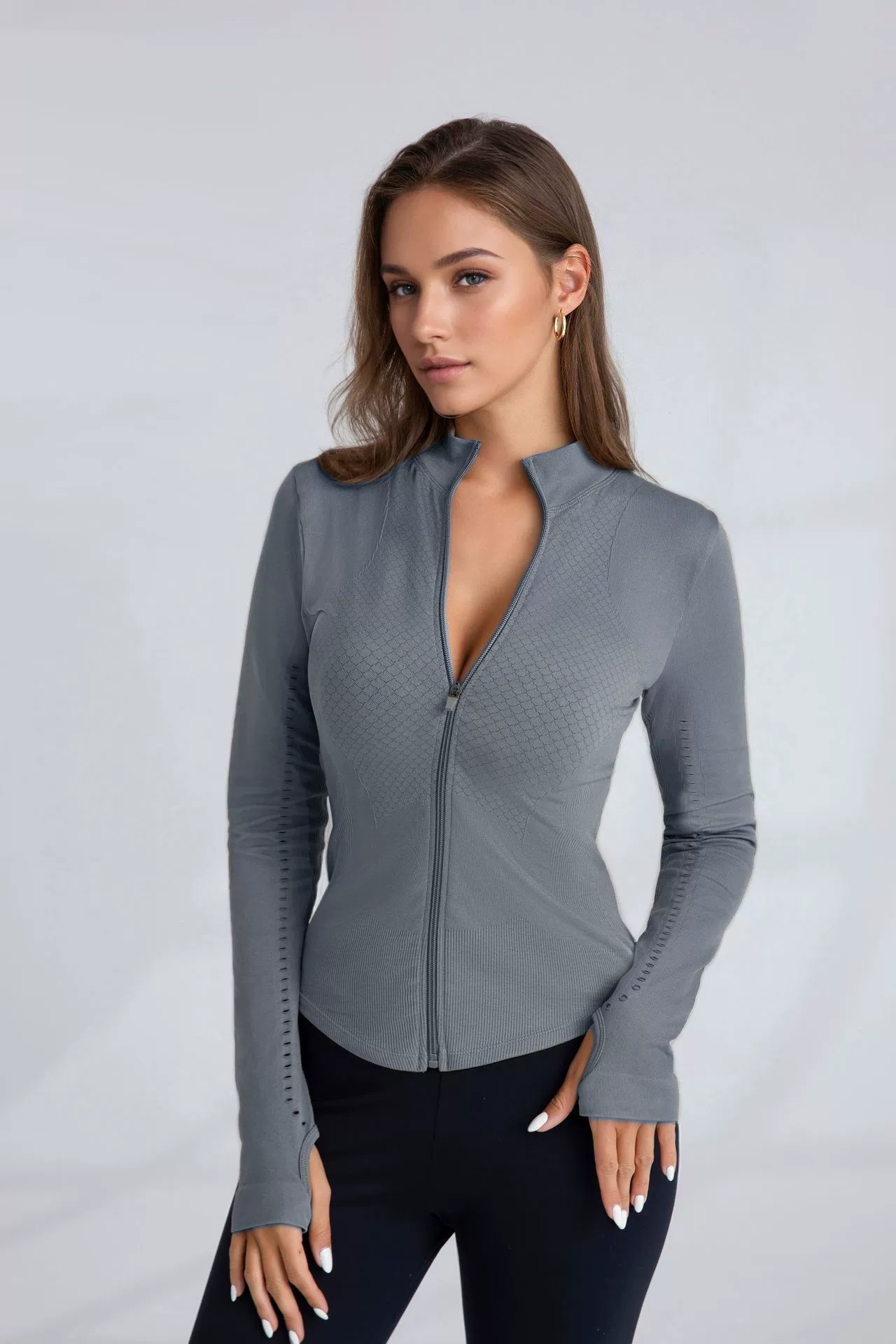 Спортивная куртка (GYM HERO) ZM‑style, slim fit, молния, для йоги и осени