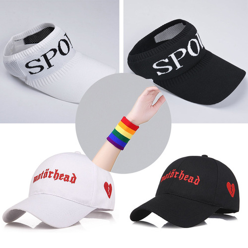 Square dance outfits with summer hats, wristbands and visor baseball hats